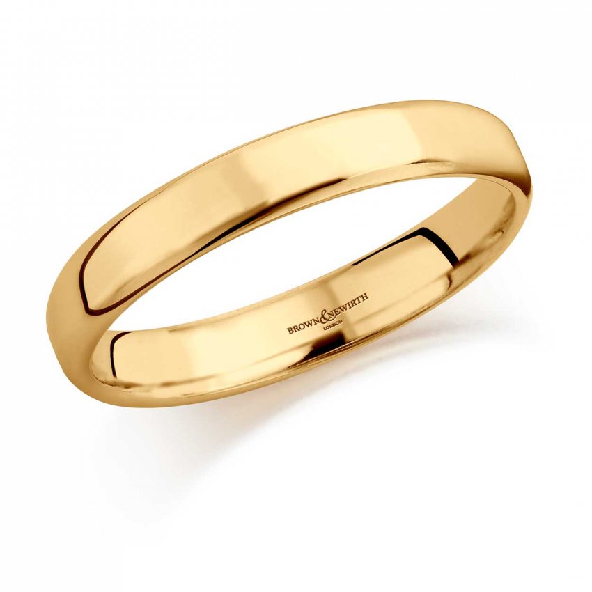 Brown And Newirth 35mm Softened Flat Court Wedding Ring In 18ct Yellow Gold Jewellery From 0656