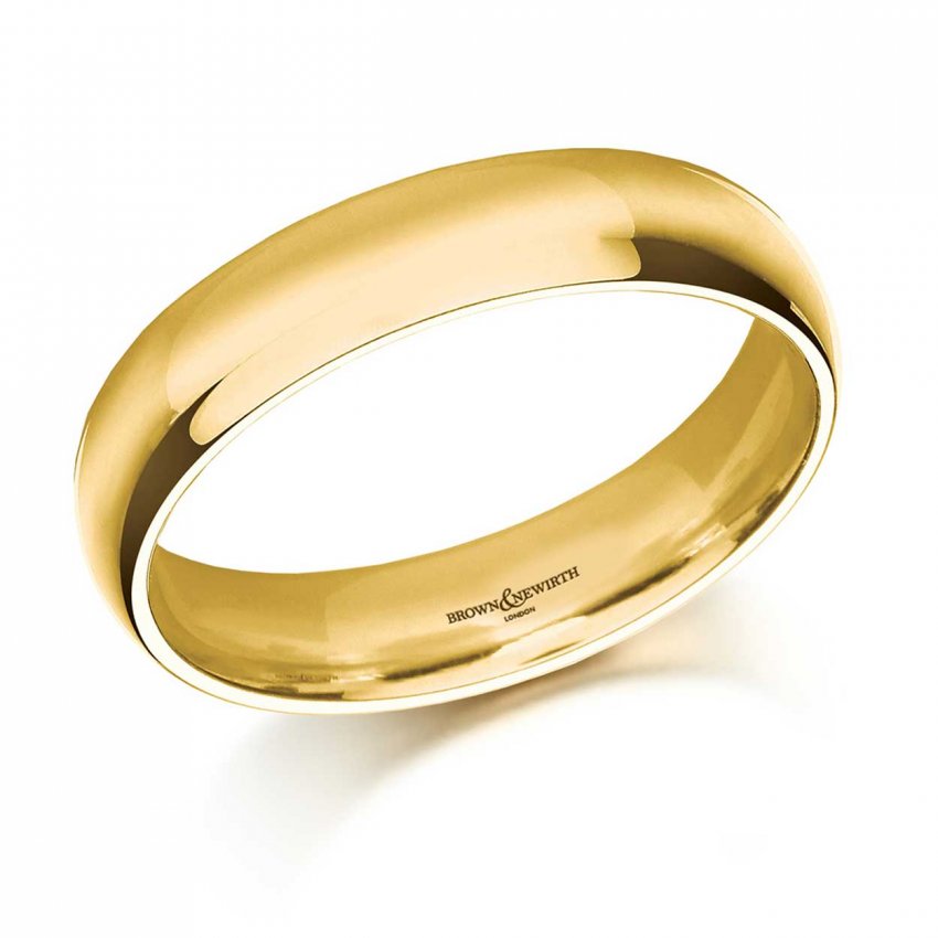 Brown And Newirth 5mm Medium Court Mens 18ct Yellow Gold Wedding Ring Jewellery From Francis 1510