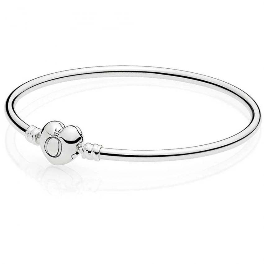 Pandora Moments Logo Heart Clasp Bangle Francis Gaye Jewellers