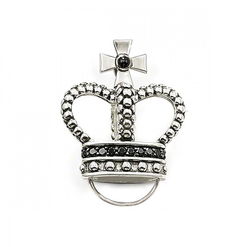 Thomas Sabo Thomas Sabo Black Stone Set Crown Charm Carrier