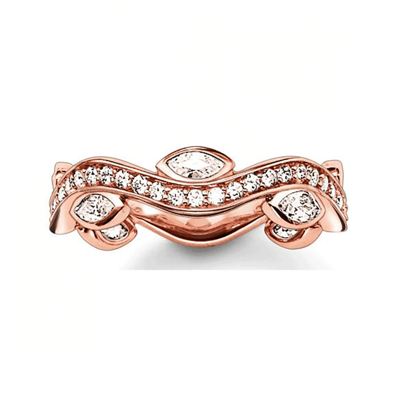 Thomas Sabo Thomas Sabo Rose Gold Plated Wave Ring